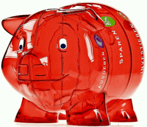 Sparschwein, Spardose rot