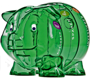 Sparschwein, Spardose grün