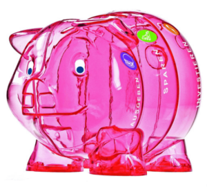 Sparschwein pink XXL durchsichtig