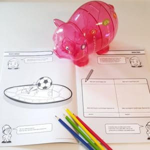 Sparschwein mit Malheft